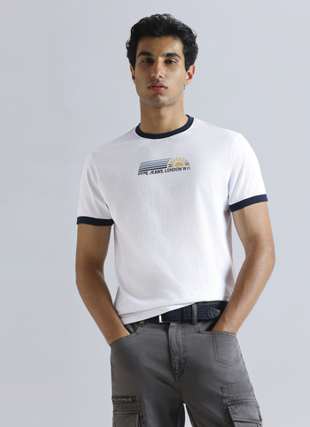 White Graphic Print Short Sleeve T-shirt