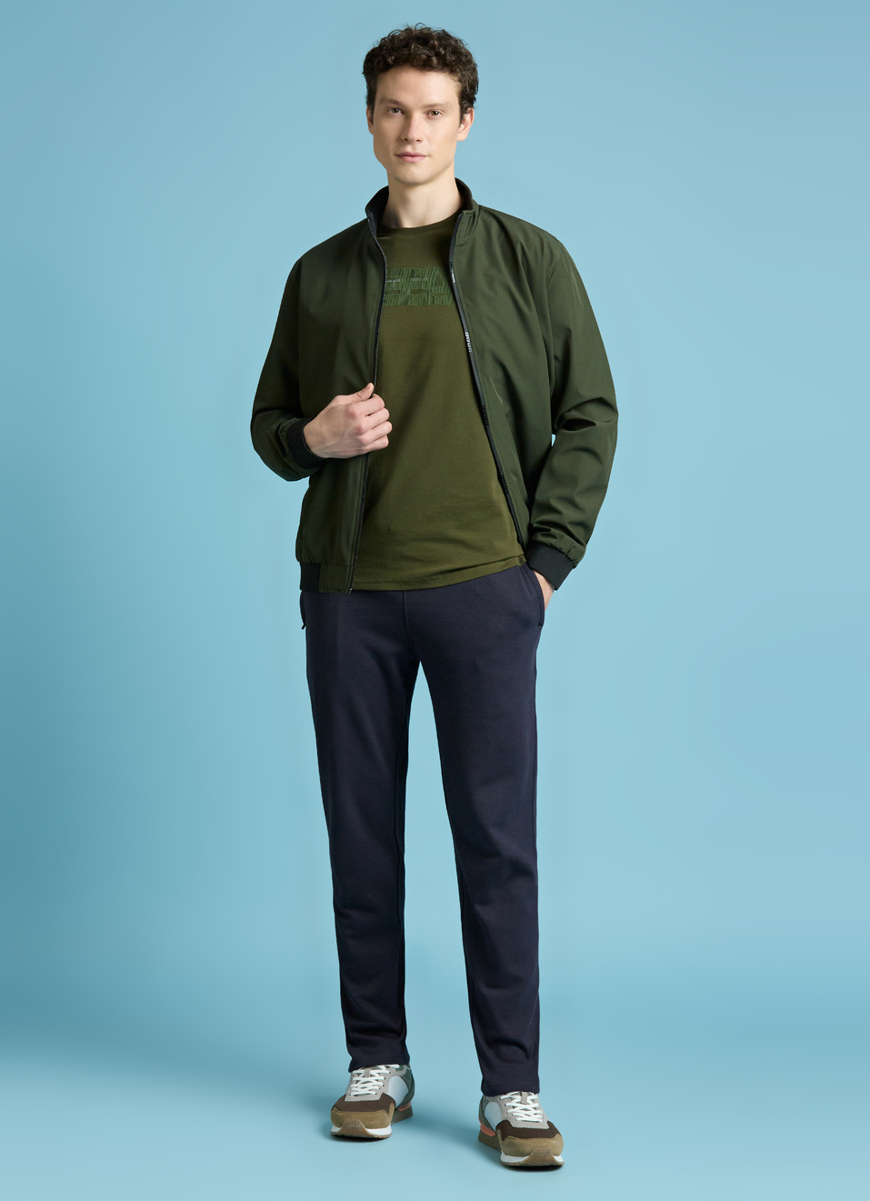 Olive Graphic Print Short Sleeve T-shirt, , large image number 5