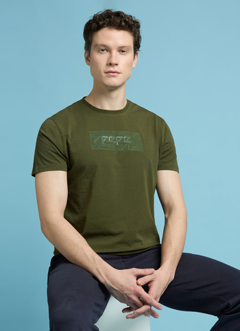 Olive Graphic Print Short Sleeve T-shirt