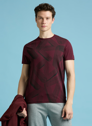 Burgundy Typographic Print Short Sleeves T-shirt