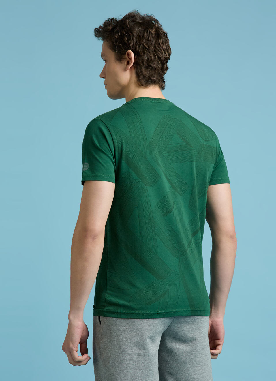 Green Typographic Print Short Sleeves T-shirt, , large image number 2