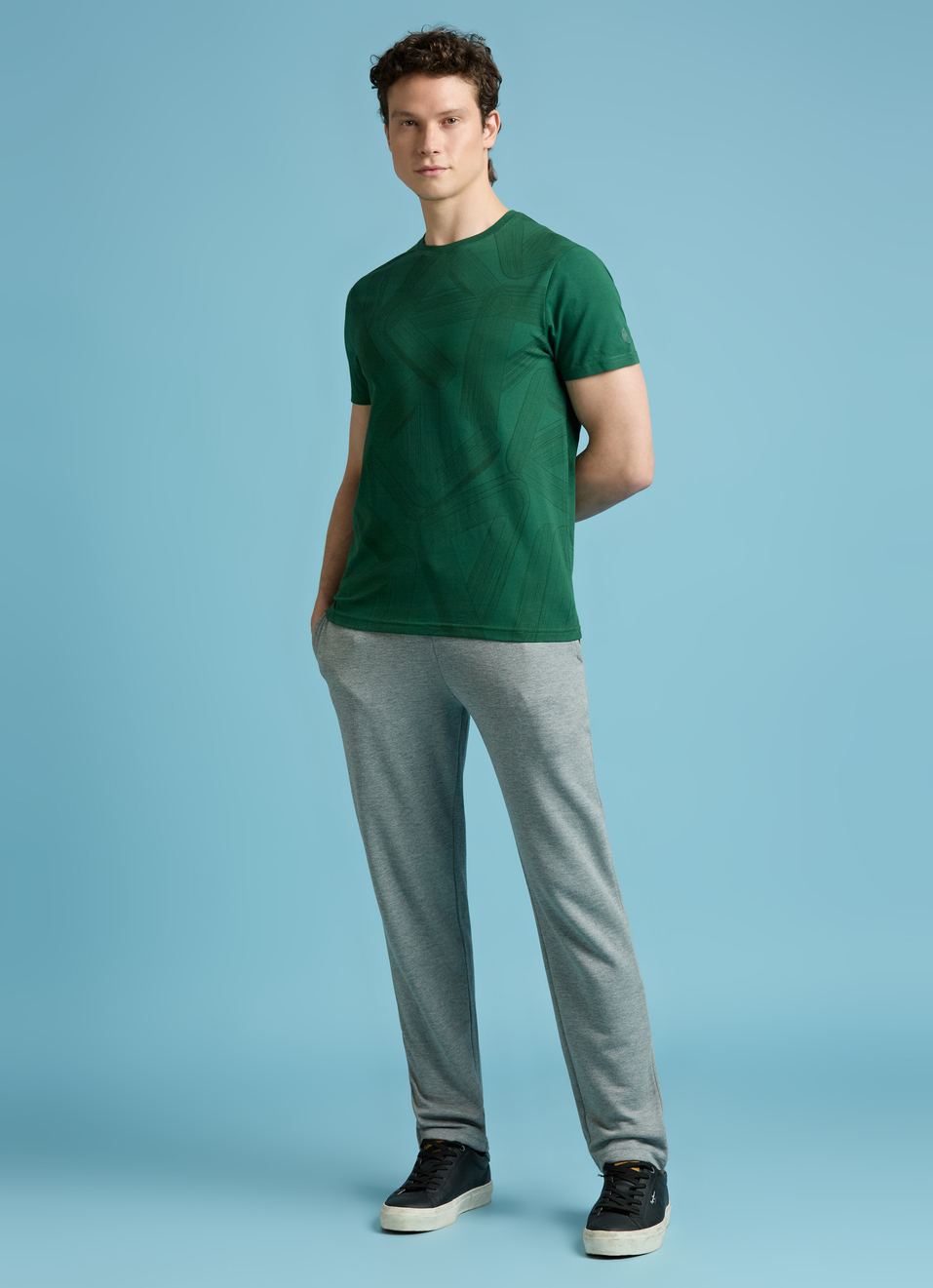 Green Typographic Print Short Sleeves T-shirt, , large image number 5