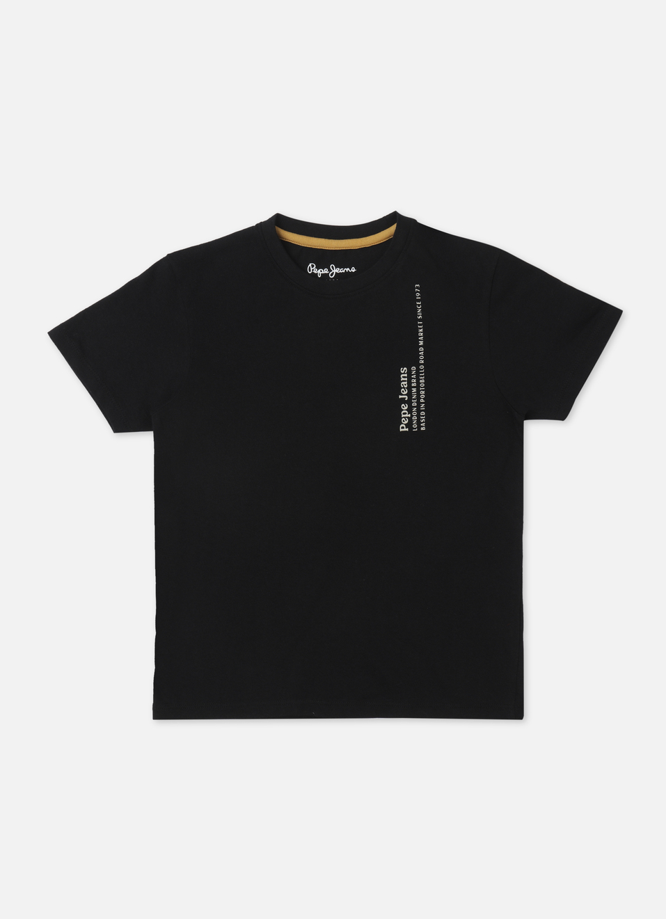 Boys Black Back Print Short Sleeve T-shirt, , large image number 1