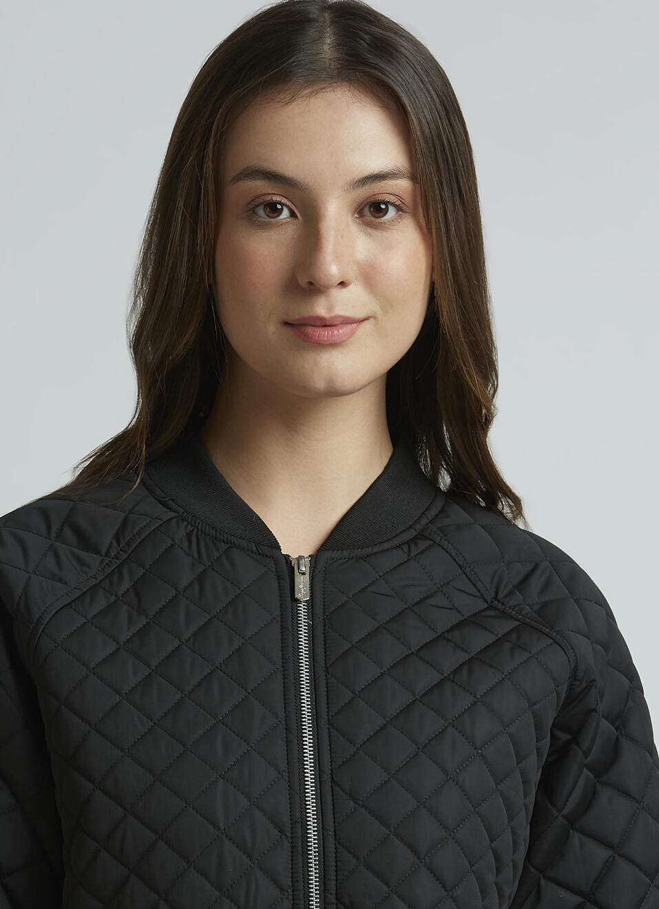 Black Raglan Sleeve Puffer Jacket, , large image number 4