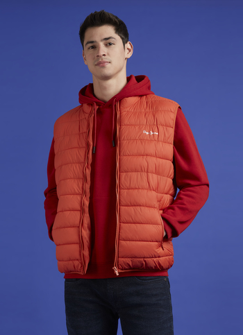 Rust Sleeveless Lightweight Jacket