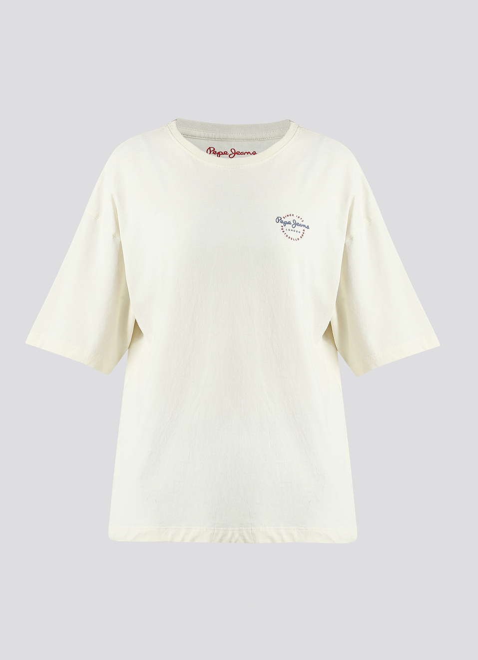 White Back Print Short Sleeve Oversized T-shirt, , large image number 6