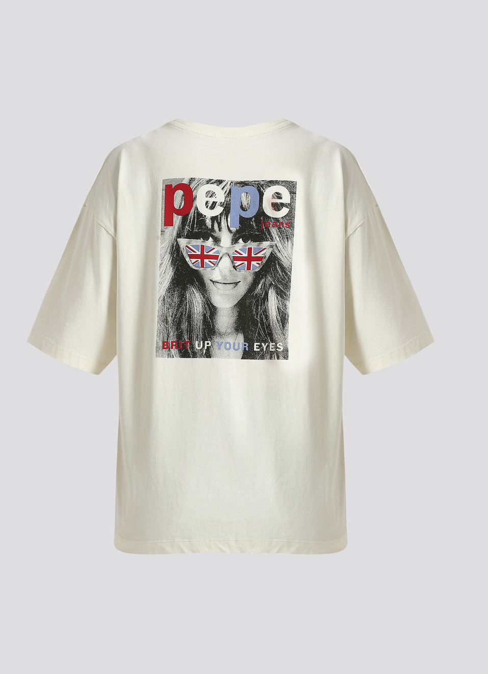 White Back Print Short Sleeve Oversized T-shirt, , large image number 7