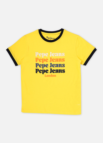 Boys Yellow Printed Short Sleeve T-shirt