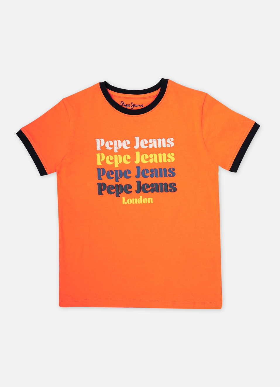 Boys Orange Printed Short Sleeve T-shirt, , large image number 0