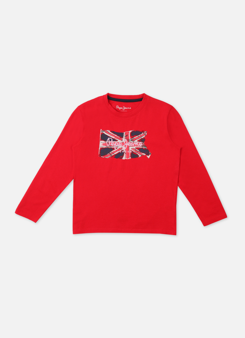 Boys Red Graphic Print Full Sleeve T-shirt, , large image number 0