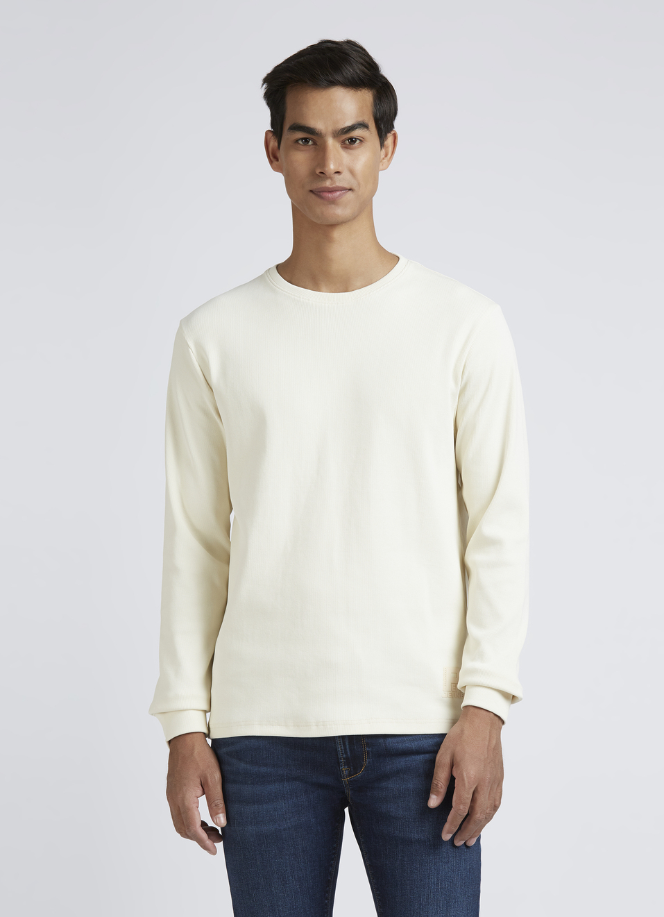 White Solid Full Sleeves T-shirt, , large image number 1