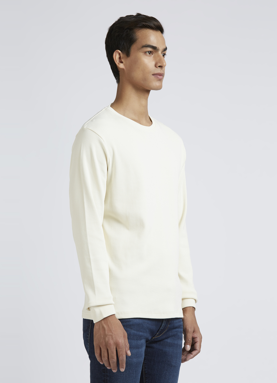 White Solid Full Sleeves T-shirt, , large image number 3