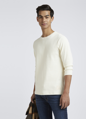 White Solid Full Sleeves T-shirt