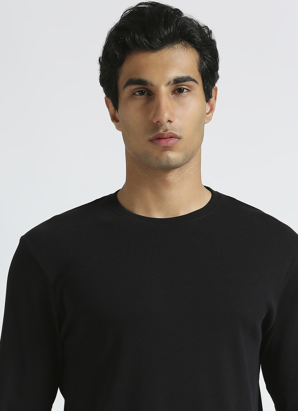 Black Solid Full Sleeve T-shirt, , large image number 4