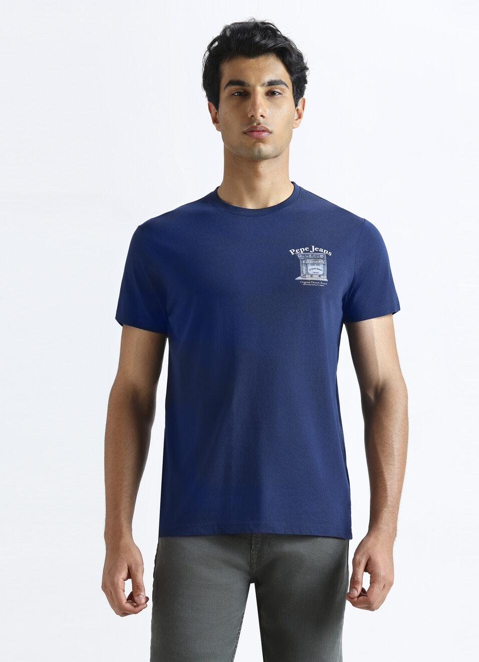 Navy Graphic Print Short Sleeve T-shirt, , large image number 1