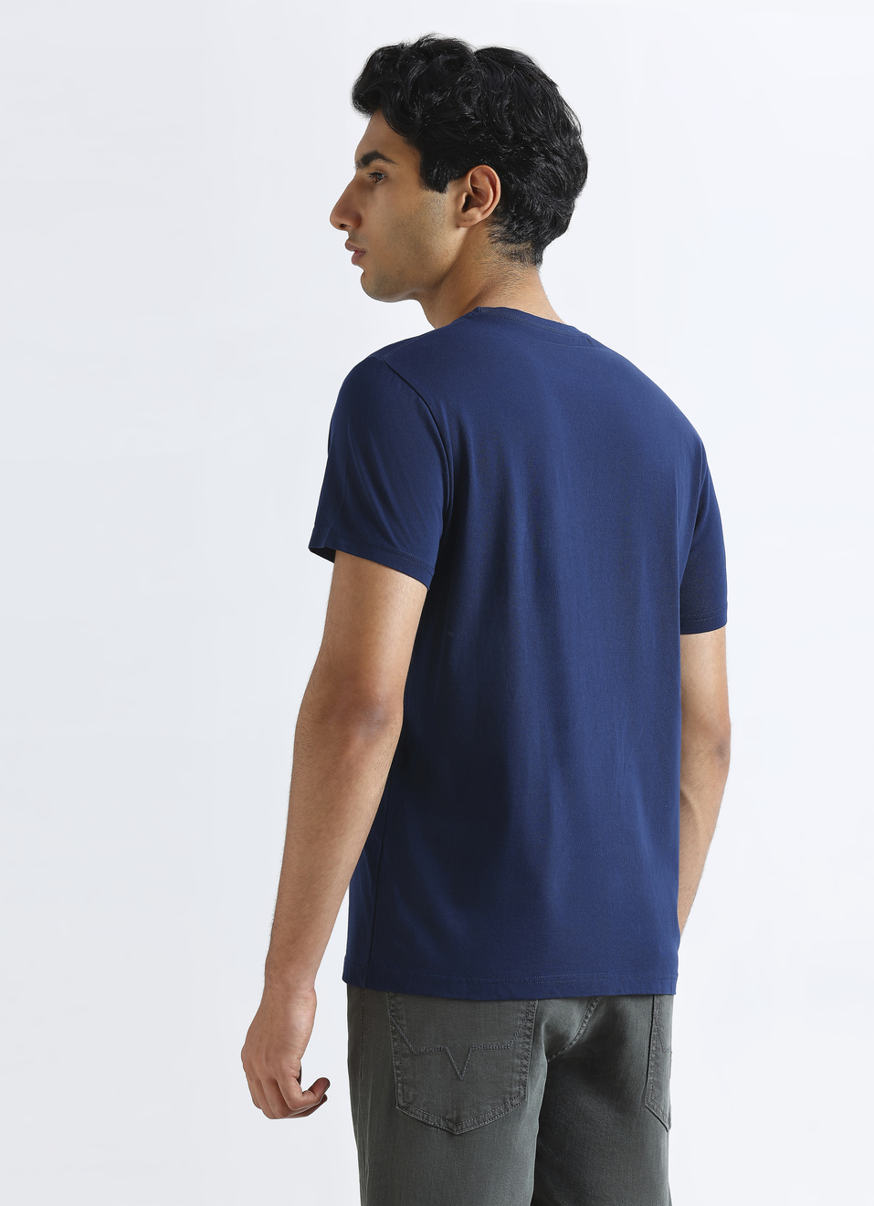 Navy Graphic Print Short Sleeve T-shirt, , large image number 2