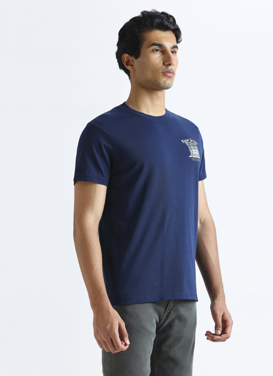 Navy Graphic Print Short Sleeve T-shirt, , large image number 3