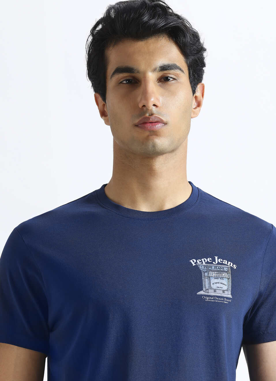 Navy Graphic Print Short Sleeve T-shirt, , large image number 4