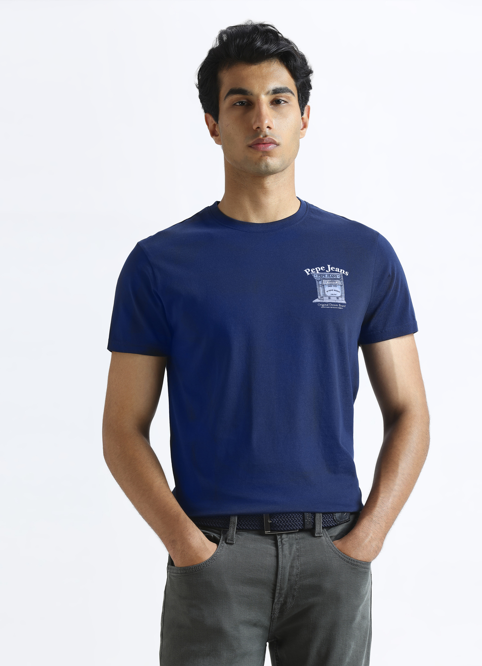 Navy Graphic Print Short Sleeve T-shirt, , large image number 0