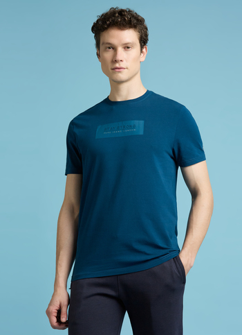Teal Short Sleeves Stretch T-shirt