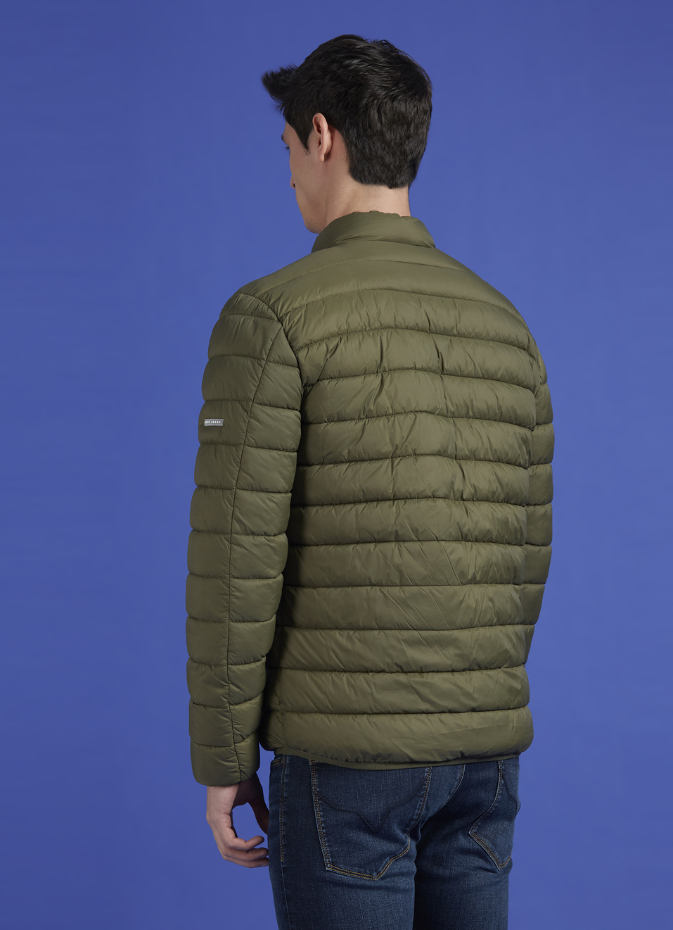 Green Hgh Neck Full Sleeve Bomber Jacket, , large image number 2