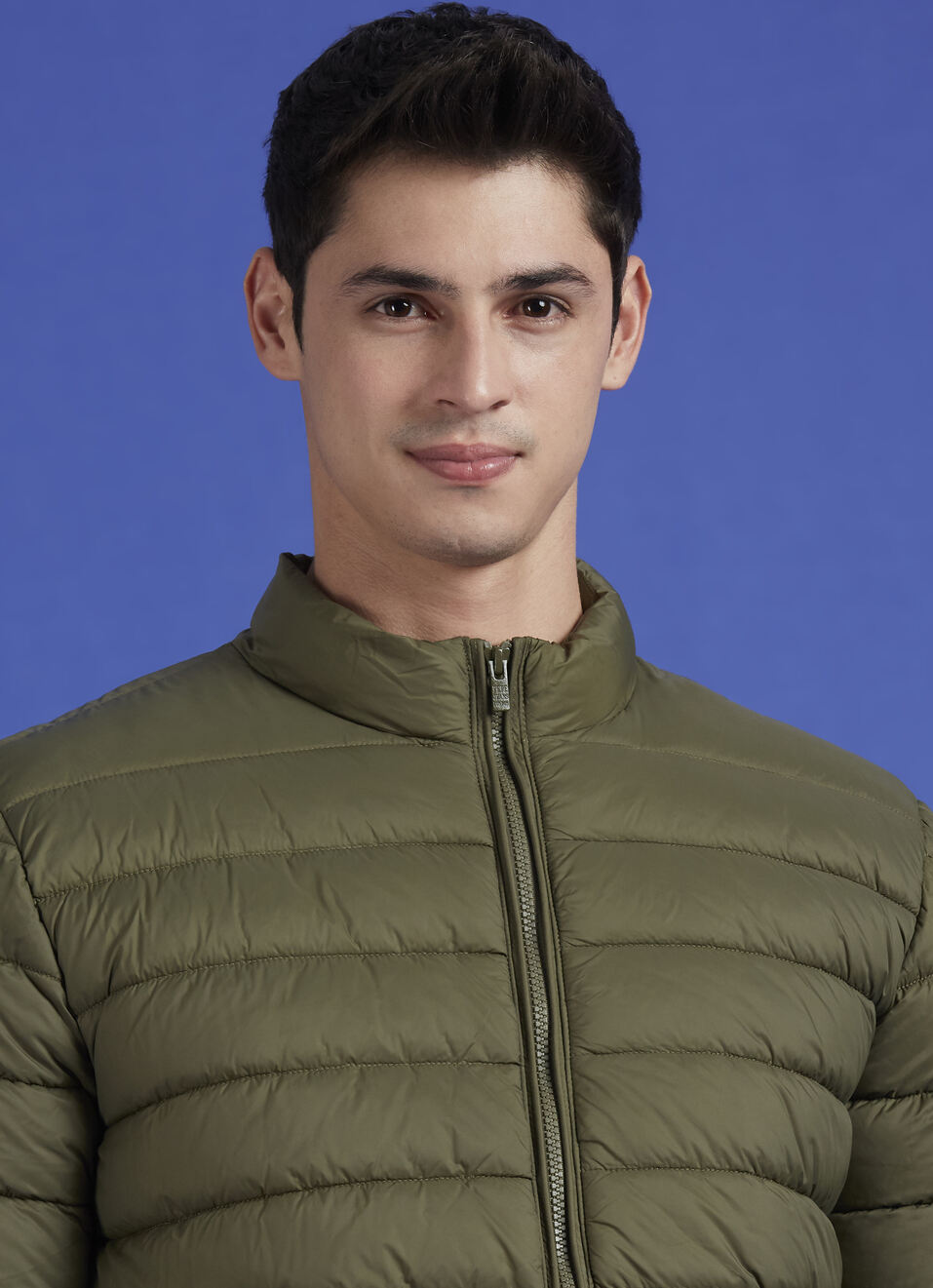 Green Hgh Neck Full Sleeve Bomber Jacket, , large image number 4