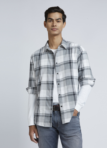Grey Checks Full Sleeve Shirt