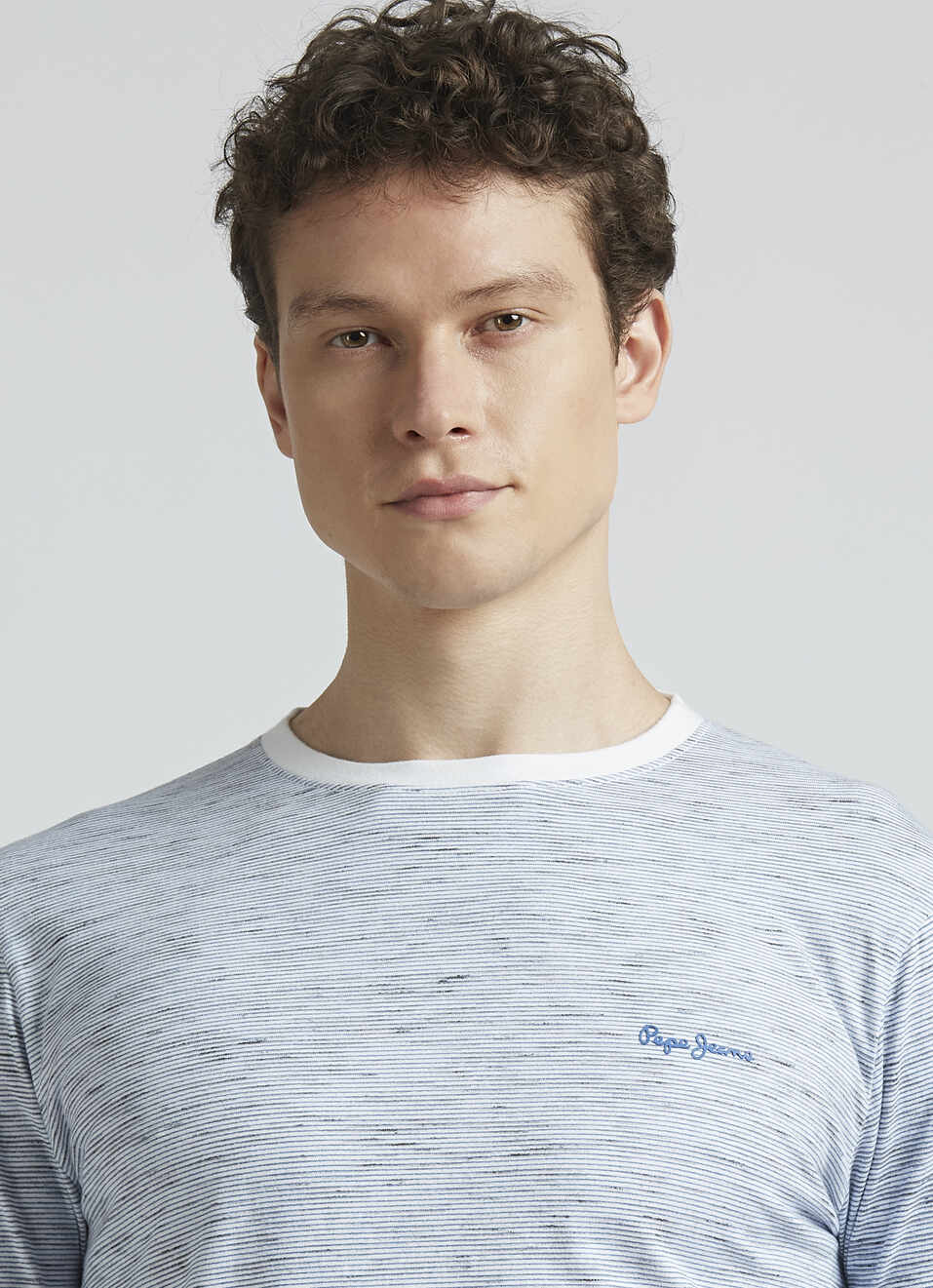 Blue Self Design Full Sleeve T-shirt, , large image number 4
