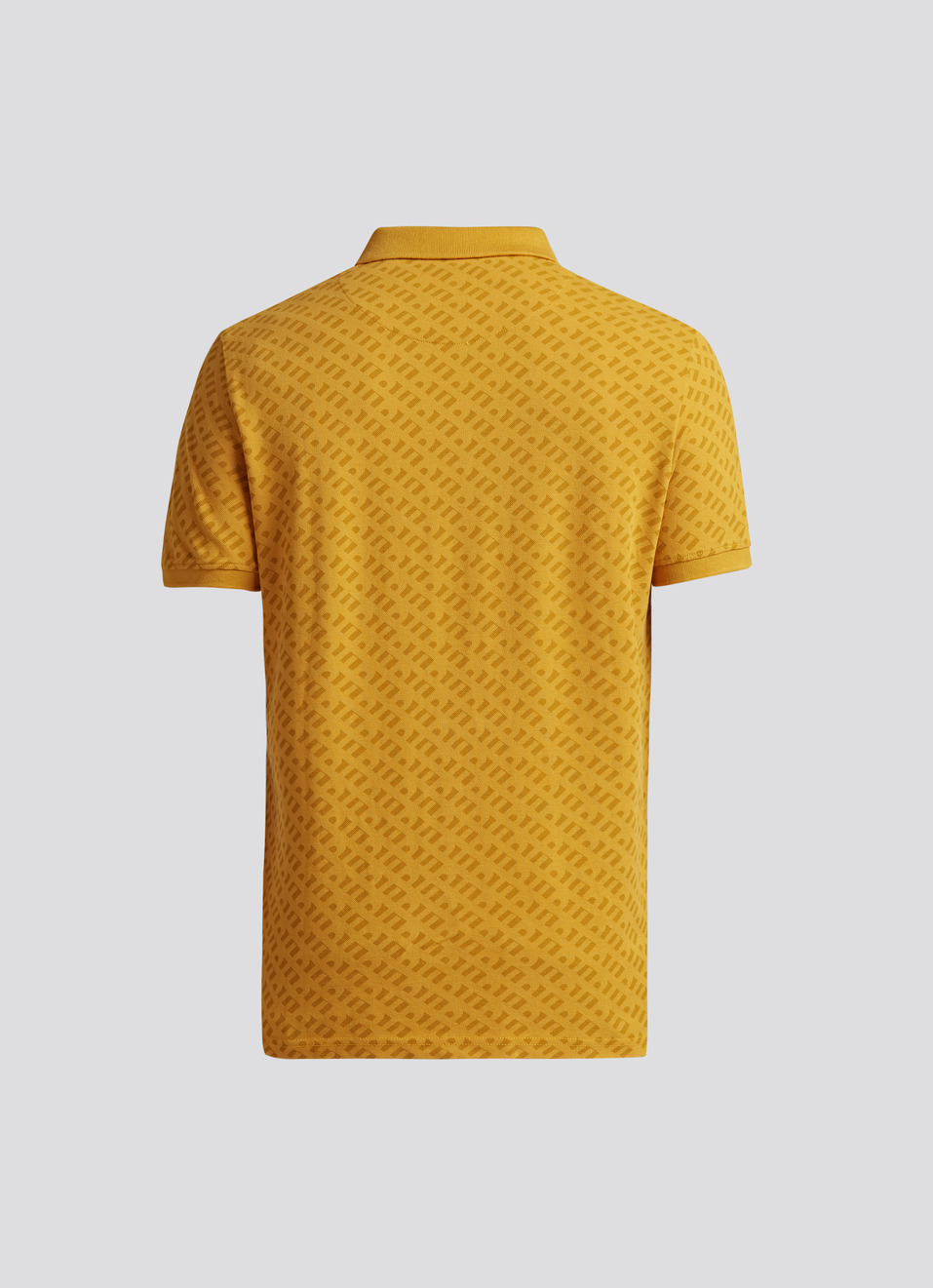 Yellow Typographic Print Short Sleeve Polo, , large image number 7