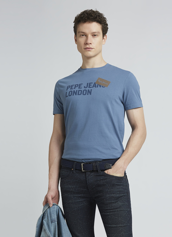 Blue Graphic Print Short Sleeve T-shirt