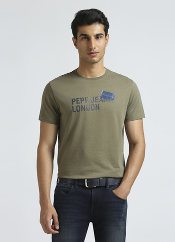 Green Graphic Print Short Sleeved T-shirt