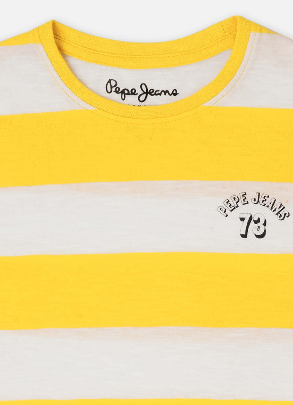Boys Yellow Stripes Short Sleeve T-shirt, , large image number 2