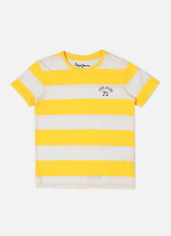 Boys Yellow Stripes Short Sleeve T-shirt