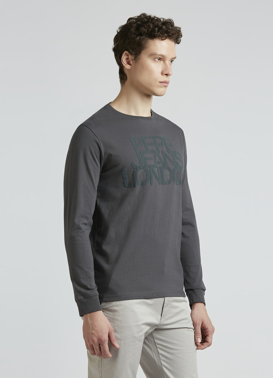 Grey Graphic Print Full Sleeve T-shirt, , large image number 3