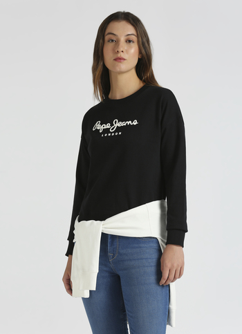 Black Glitter Print Full Sleeve Sweatshirt