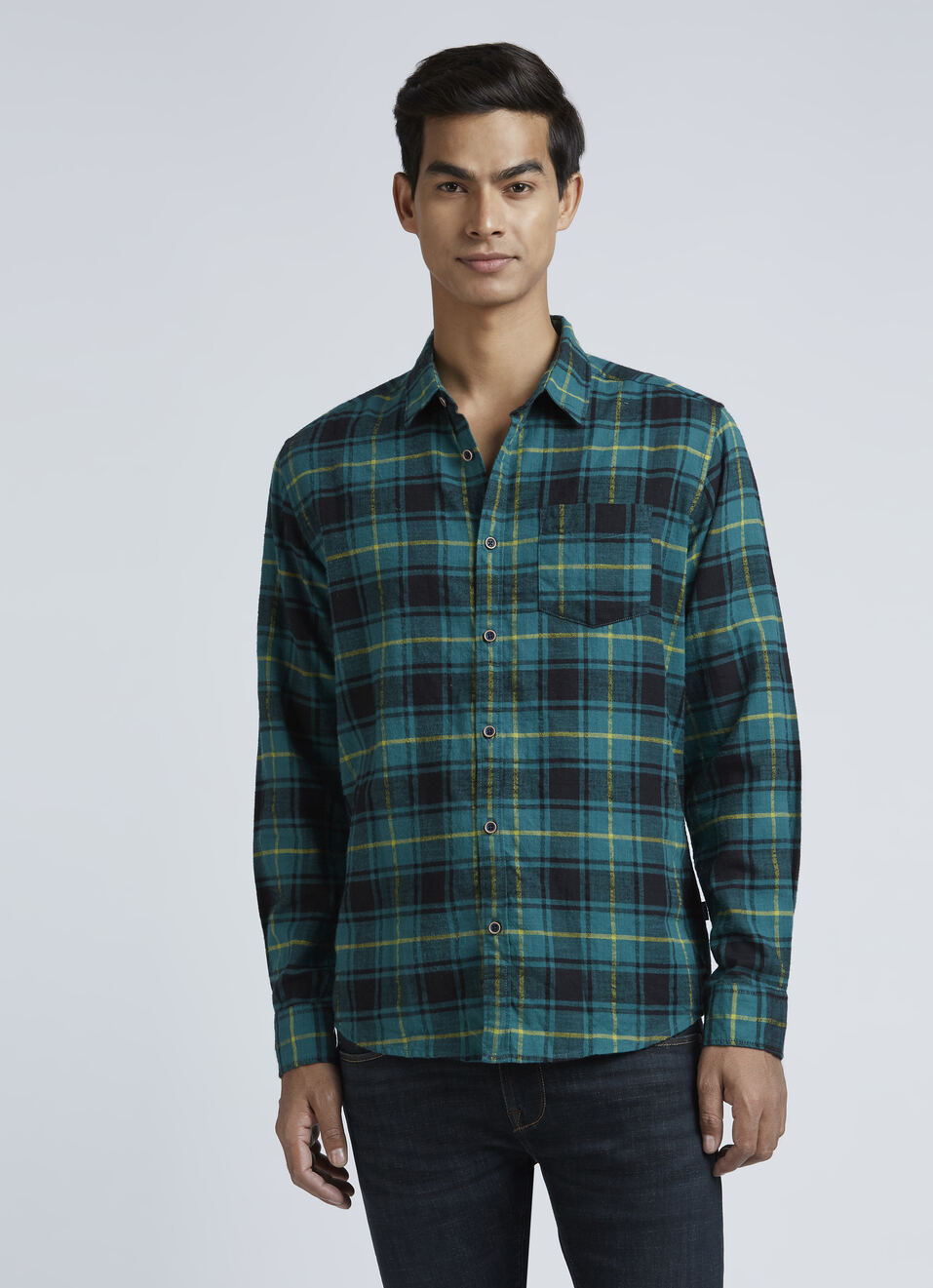 Green Check Full Sleeve Shirt, , large image number 1