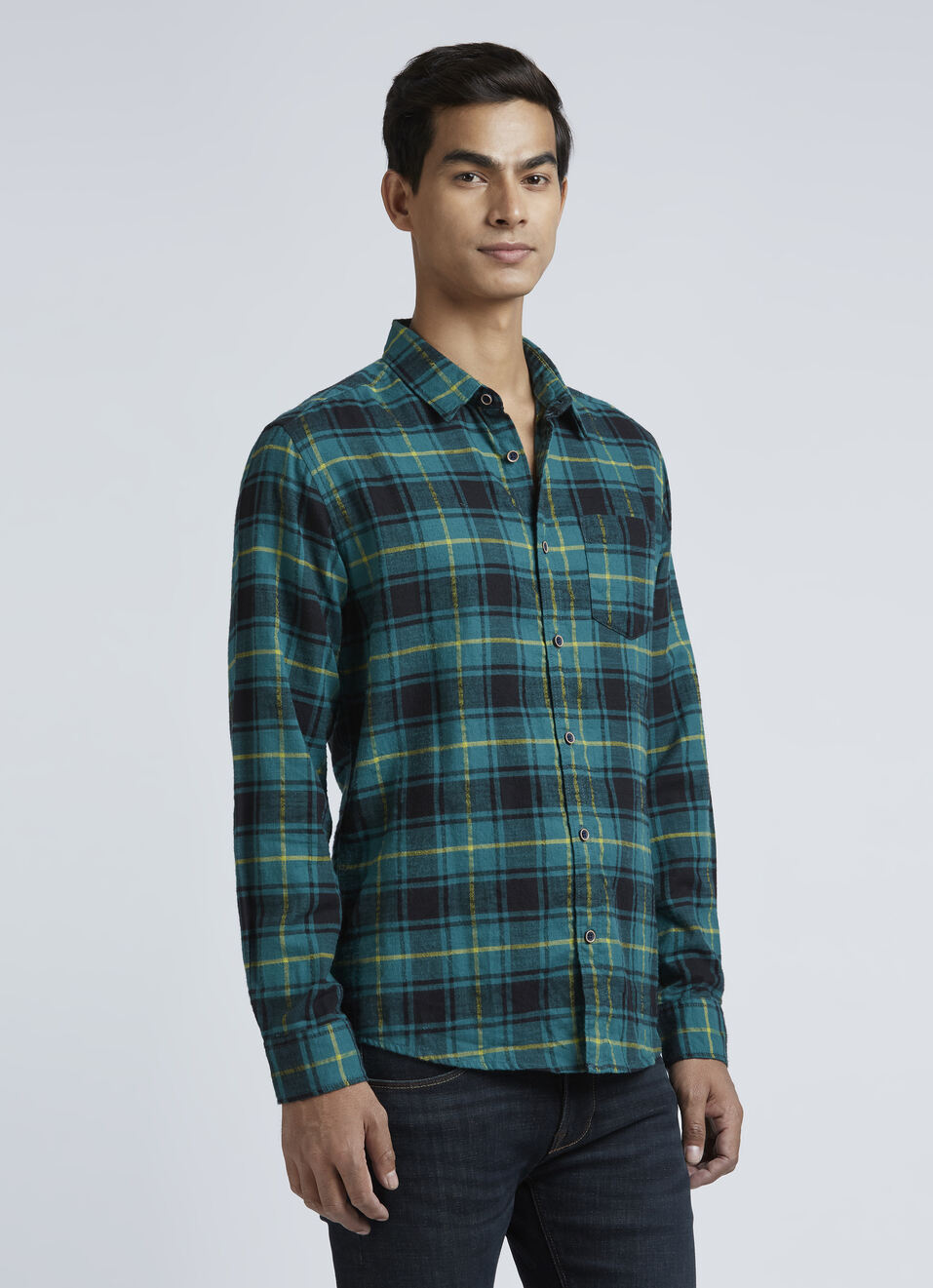 Green Check Full Sleeve Shirt, , large image number 3