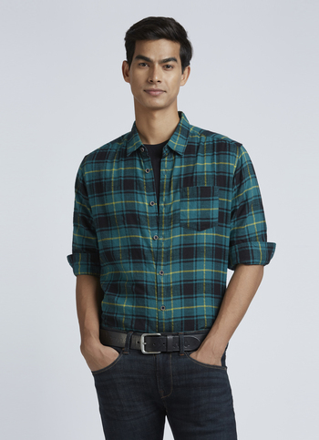 Green Check Full Sleeve Shirt