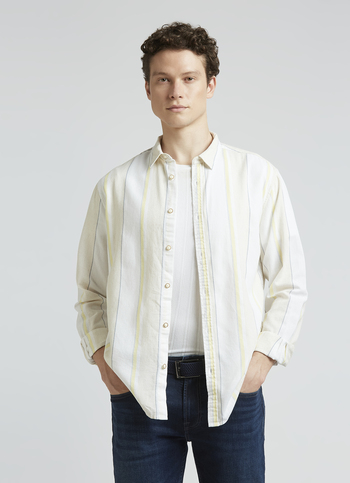 Beige Stripes Full Sleeve Shirt