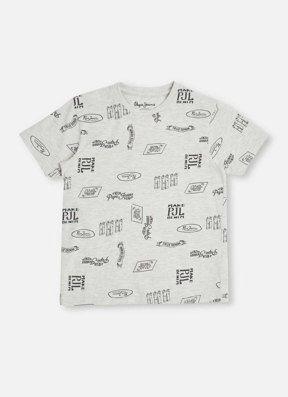Boys Ecru Typographic Print Short Sleeve T-shirt, , large image number 1