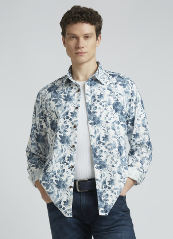 Blue Floral Print Full Sleeve Shirt