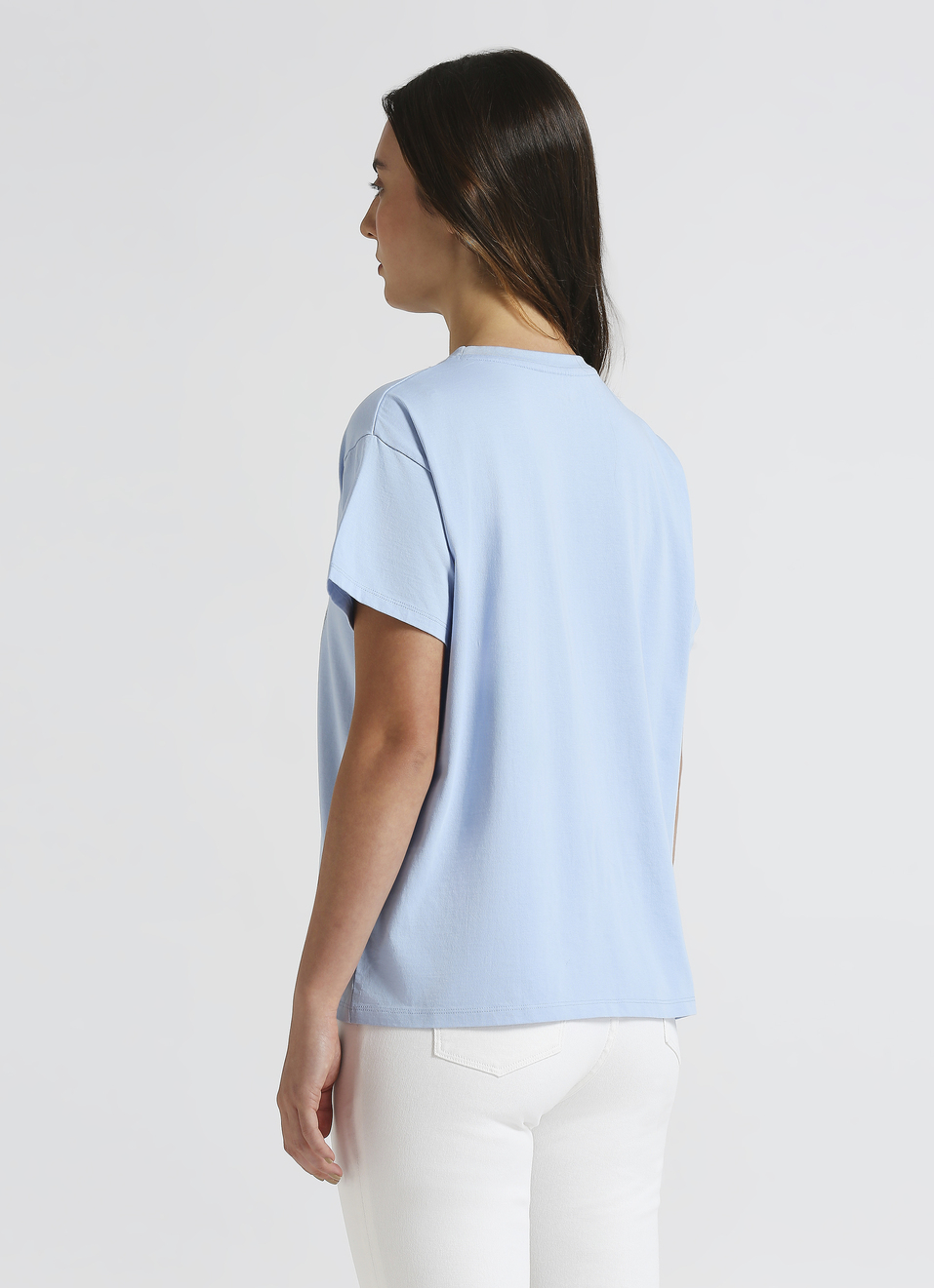 Blue Photographic Print Short Sleeve T-shirt, , large image number 2