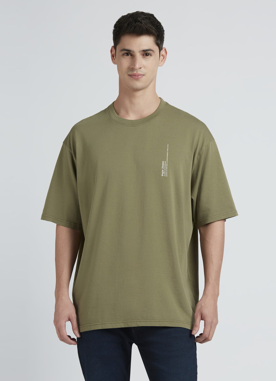 Green Back Print Short-sleeve Oversized T-shirt, , large image number 1