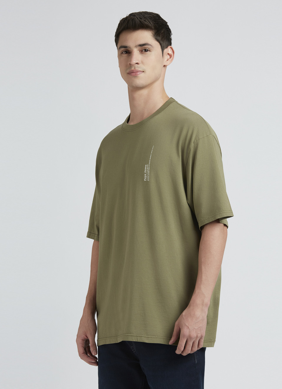 Green Back Print Short-sleeve Oversized T-shirt, , large image number 3