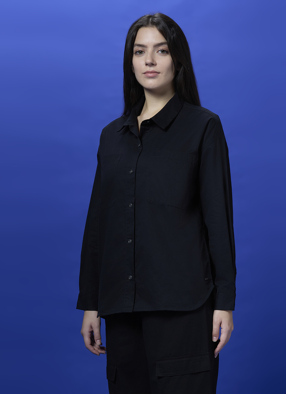 Black Oversized Full Sleeve Shirt, , large image number 3