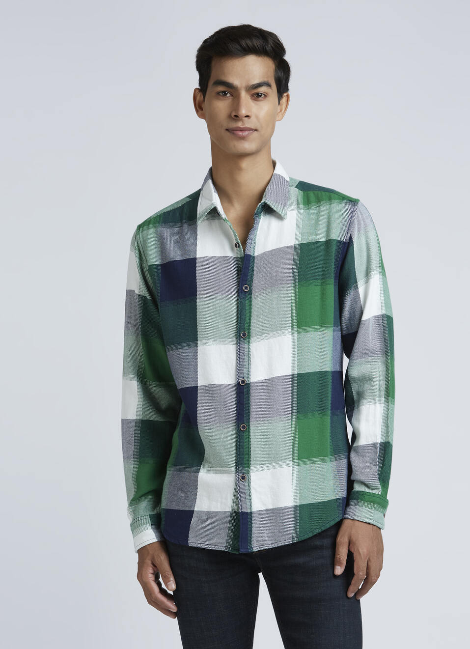 Green Checks Full Sleeve Shirt, , large image number 1