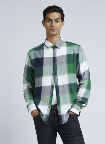 Green Checks Full Sleeve Shirt