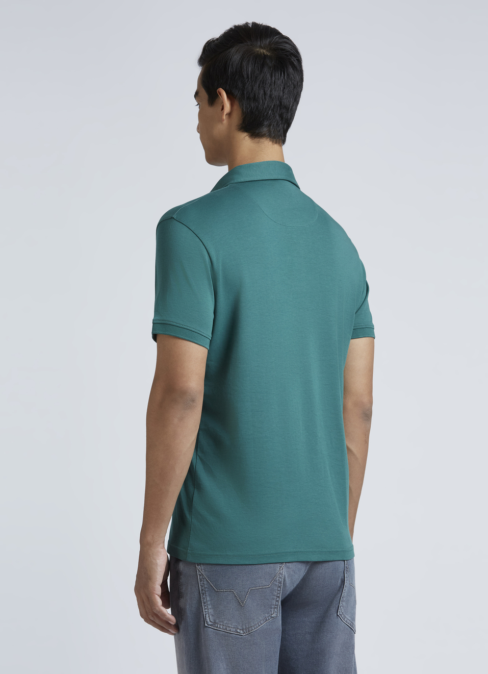 Green Short Sleeve Stretch Polo, , large image number 2