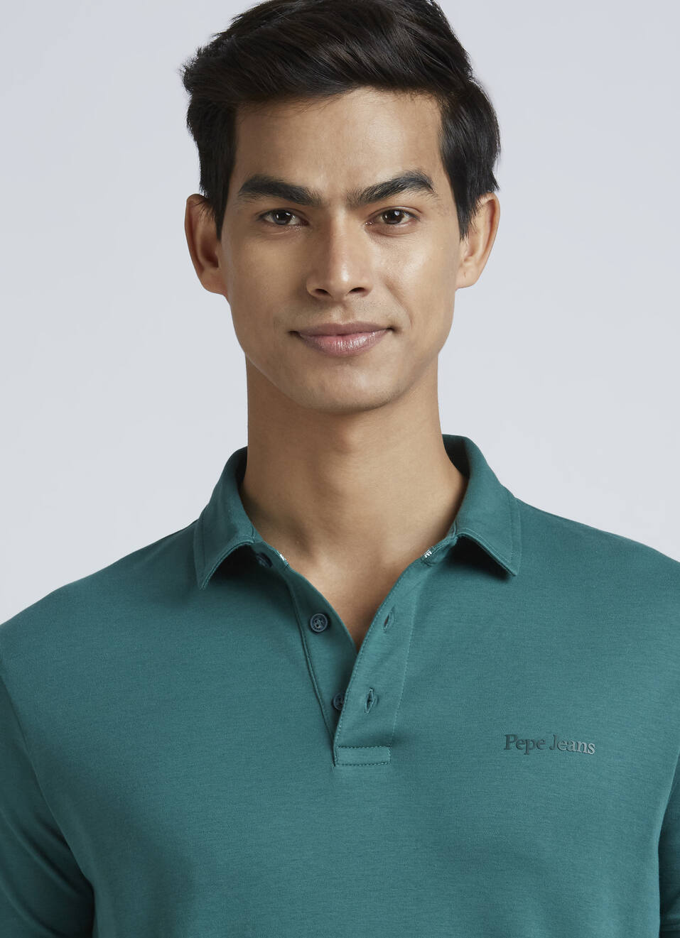 Green Short Sleeve Stretch Polo, , large image number 4