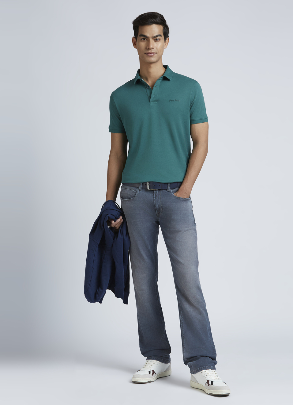 Green Short Sleeve Stretch Polo, , large image number 5